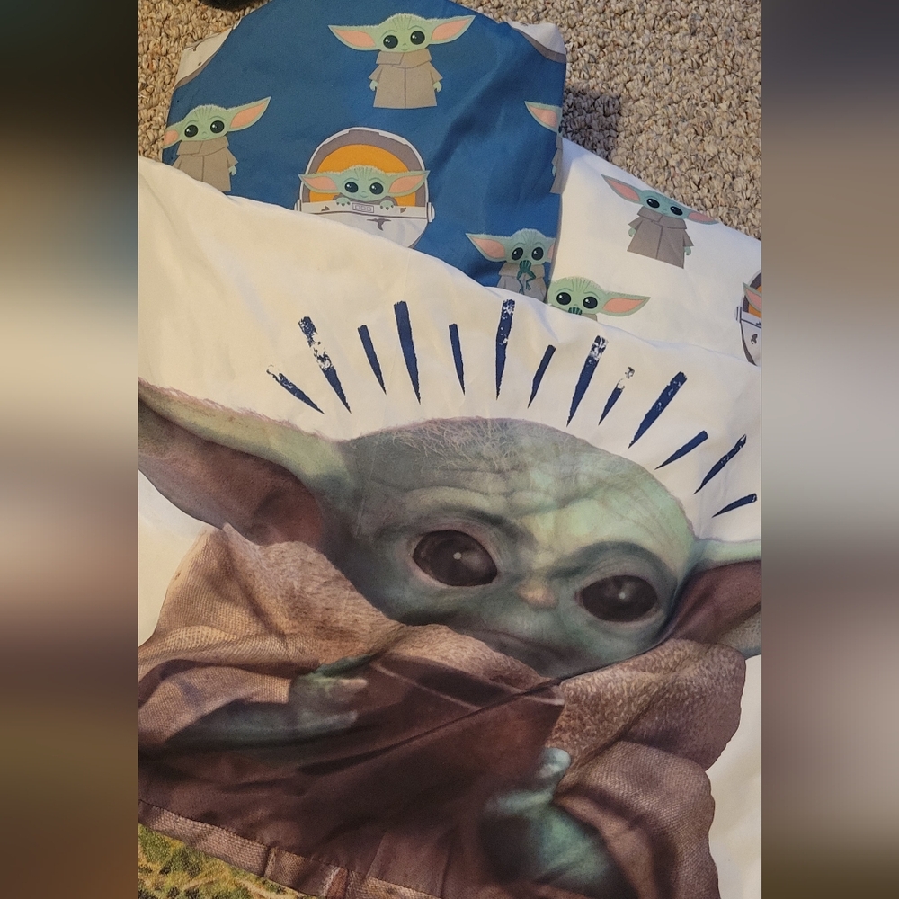 Grogu Baby Yoda Star Wars Mandalorian Bed Sheets